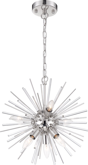 Cirrus Six Light Chandelier in Polished Nickel