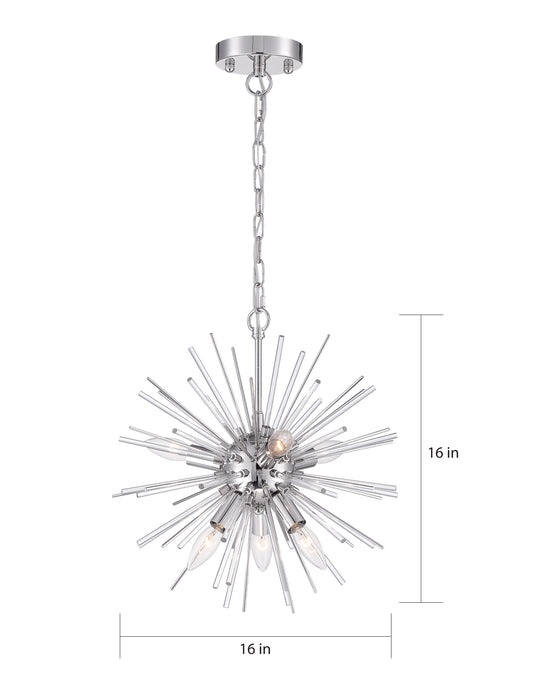 Cirrus Six Light Chandelier in Polished Nickel