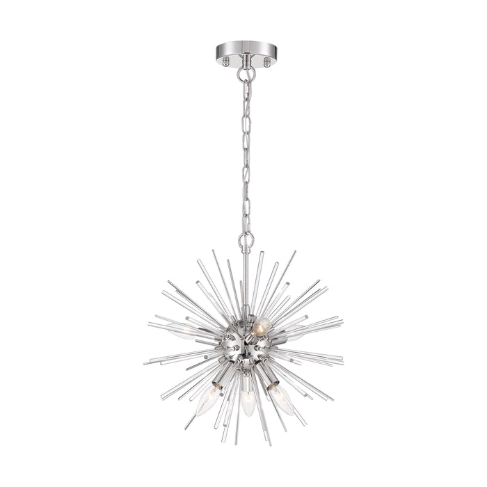 Cirrus Six Light Chandelier in Polished Nickel