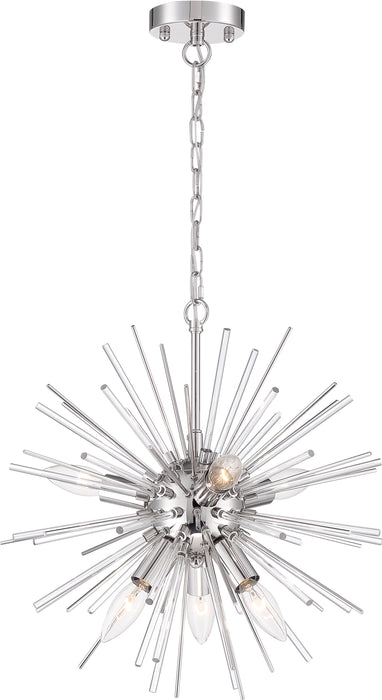 Cirrus Eight Light Chandelier in Polished Nickel