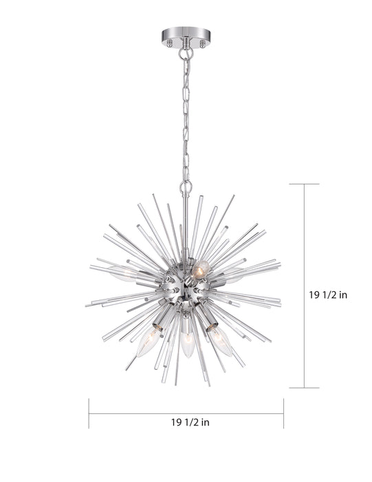 Cirrus Eight Light Chandelier in Polished Nickel