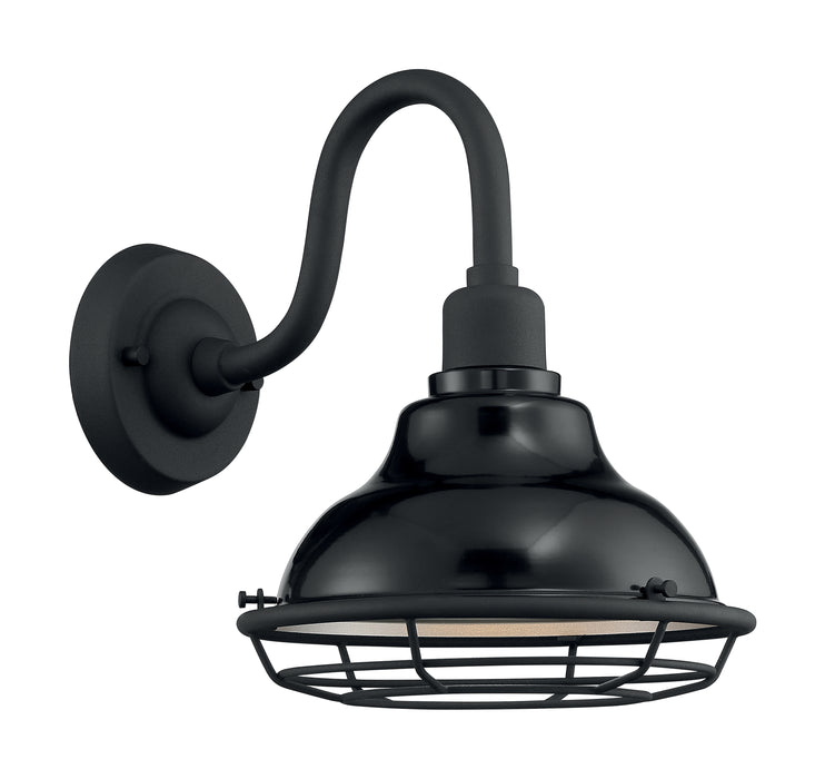 Newbridge One Light Outdoor Wall Mount in Gloss Black / Silver