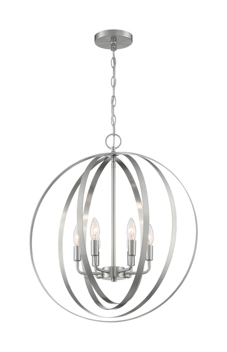 Pendleton Six Light Pendant in Brushed Nickel