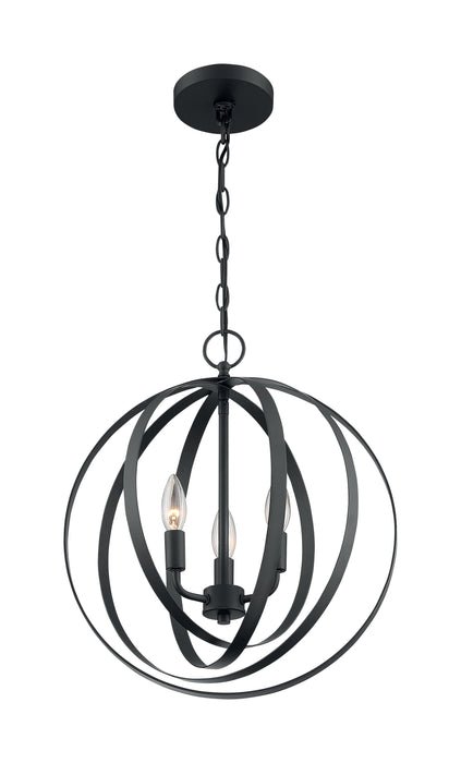 Pendleton Three Light Pendant in Matte Black