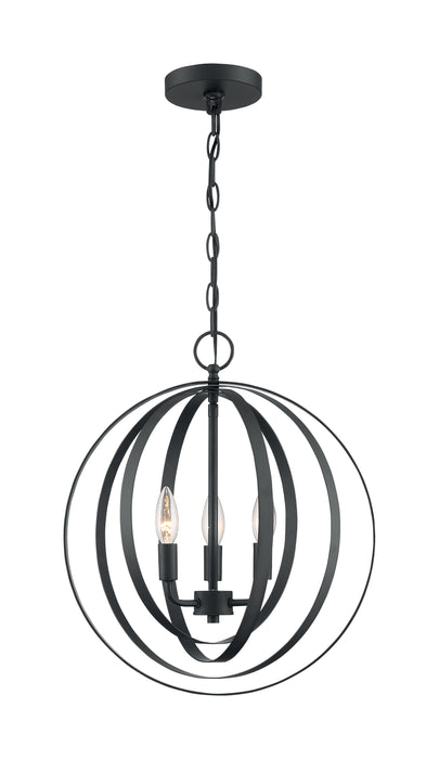 Pendleton Three Light Pendant in Matte Black