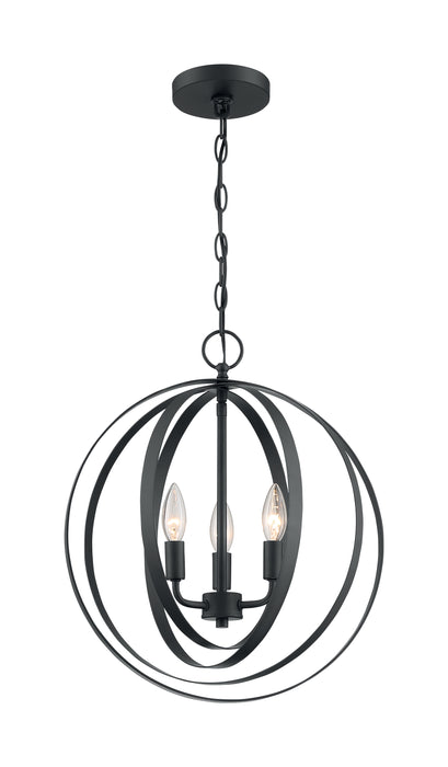 Pendleton Three Light Pendant in Matte Black