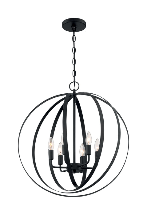 Pendleton Six Light Pendant in Matte Black