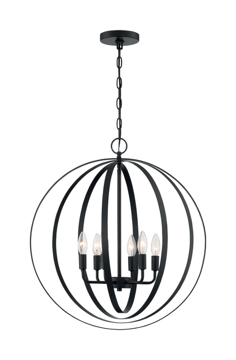 Pendleton Six Light Pendant in Matte Black