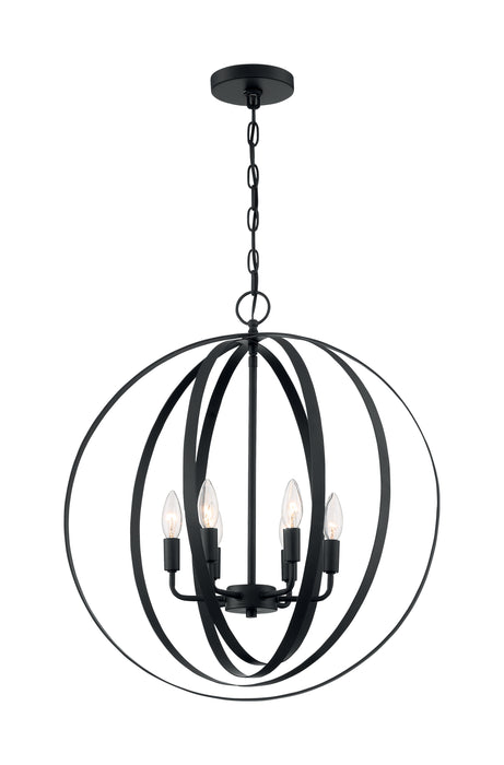 Pendleton Six Light Pendant in Matte Black