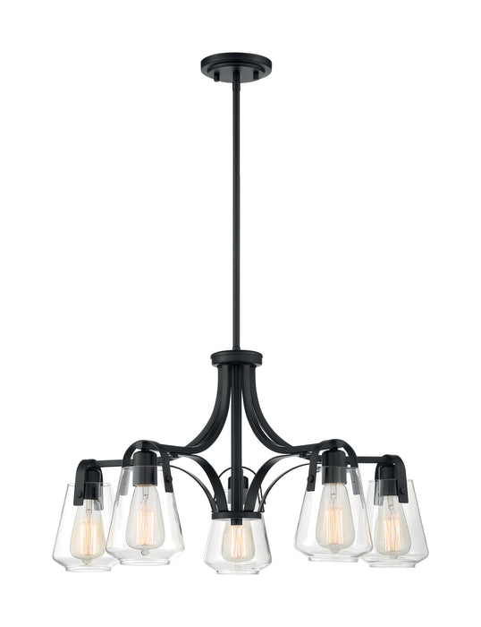 Skybridge Five Light Chandelier in Matte Black