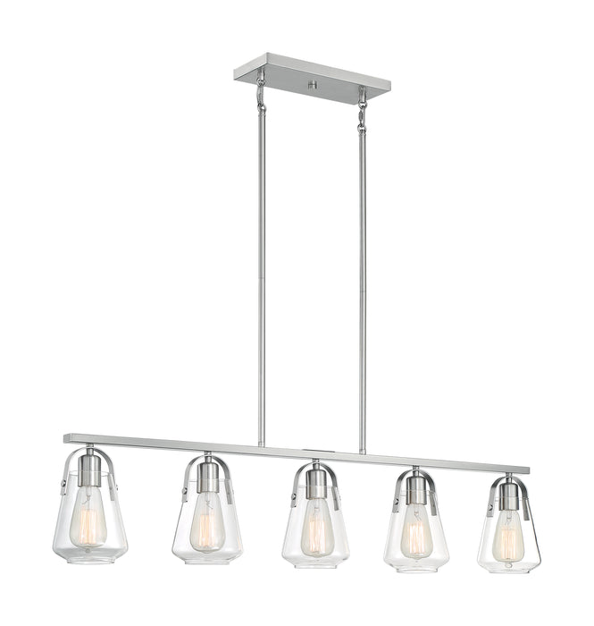 Skybridge Five Light Island Pendant in Brushed Nickel