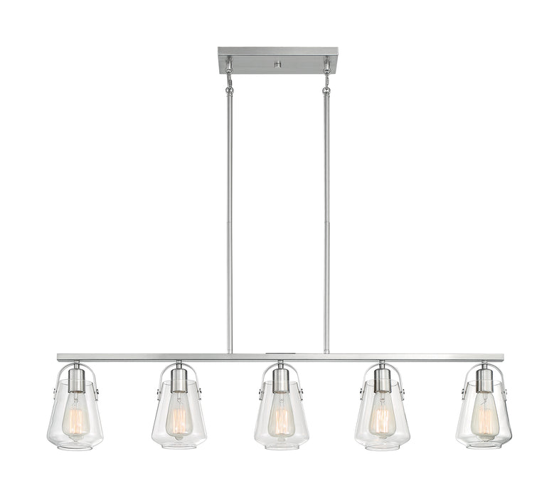 Skybridge Five Light Island Pendant in Brushed Nickel