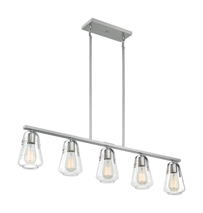 Skybridge Five Light Island Pendant in Brushed Nickel