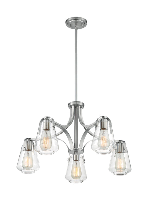 Skybridge Five Light Chandelier in Brushed Nickel