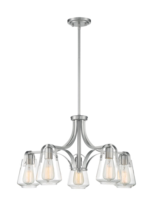 Skybridge Five Light Chandelier in Brushed Nickel