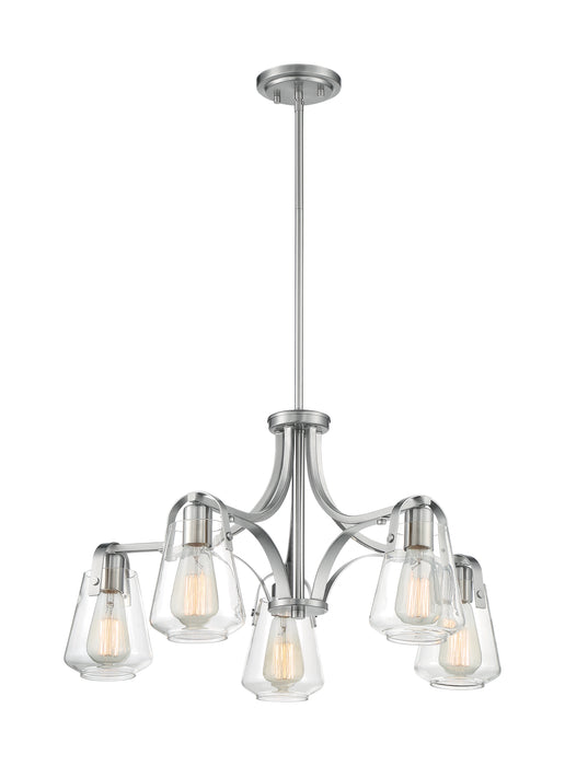 Skybridge Five Light Chandelier in Brushed Nickel