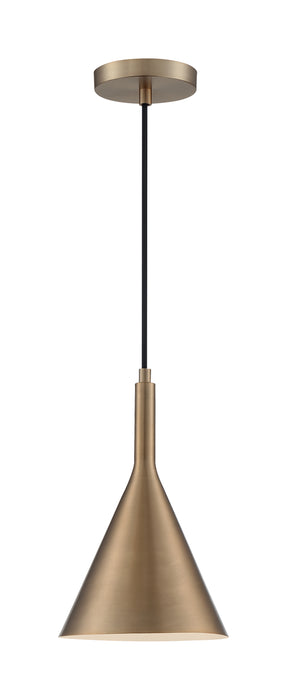 Lightcap One Light Pendant in Burnished Brass