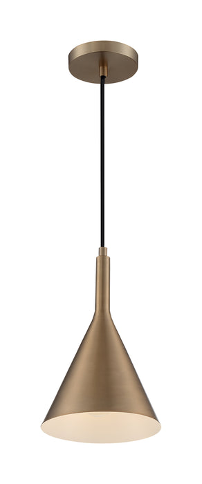 Lightcap One Light Pendant in Burnished Brass