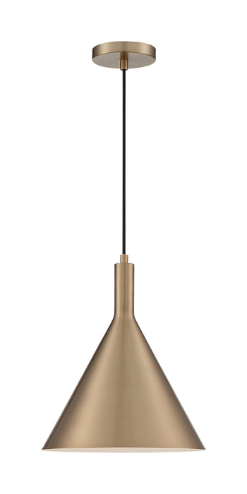 Lightcap One Light Pendant in Burnished Brass