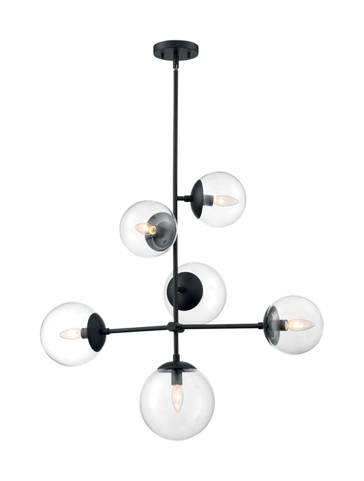 Sky Six Light Pendant in Matte Black