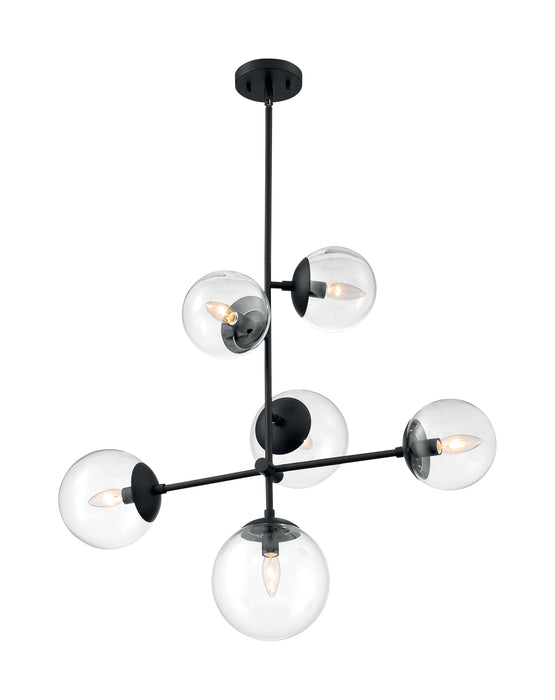 Sky Six Light Pendant in Matte Black