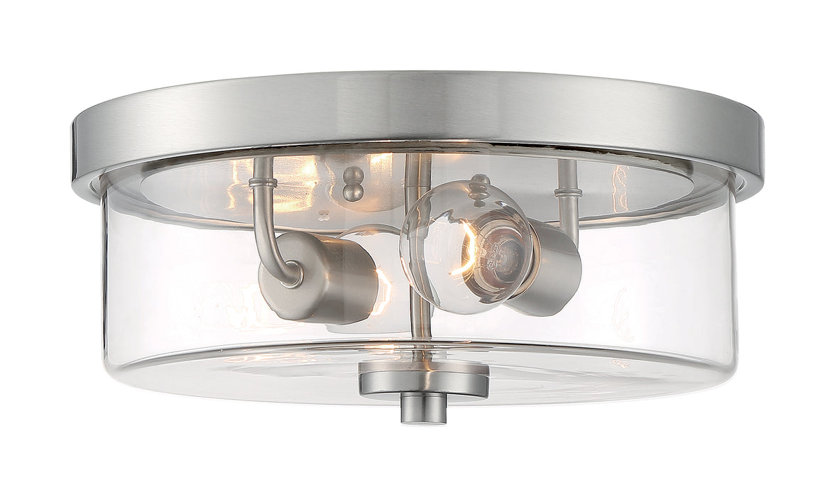 Sommerset Two Light Flush Mount in Brushed Nickel