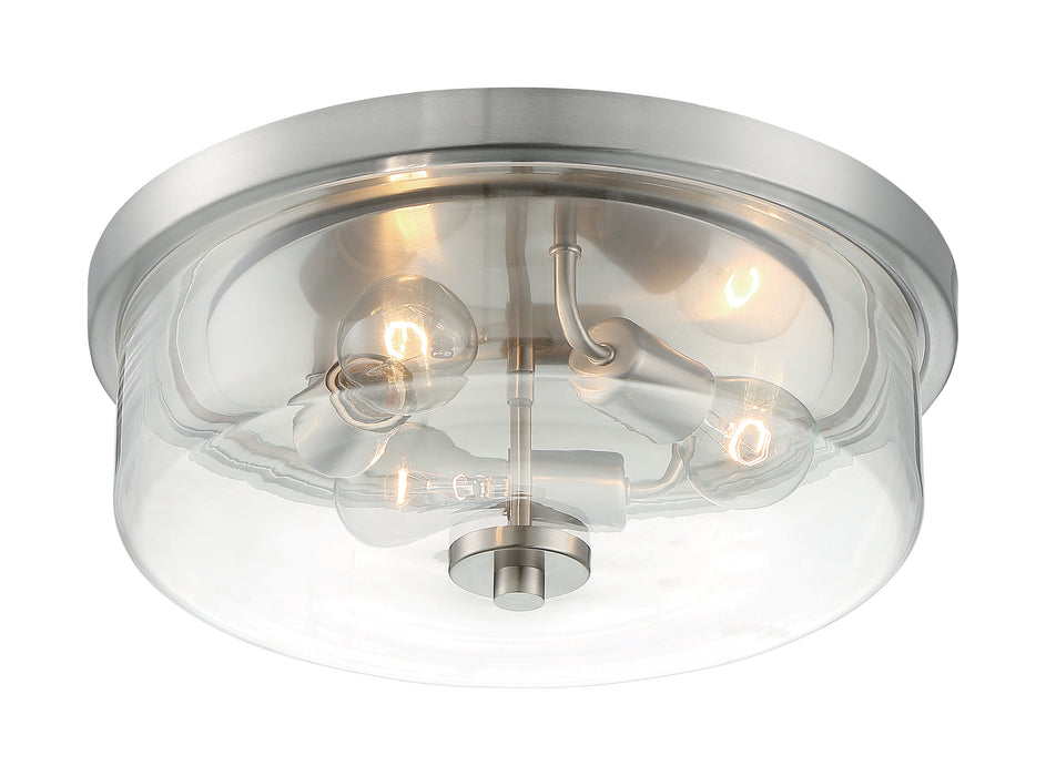 Sommerset Three Light Flush Mount in Brushed Nickel