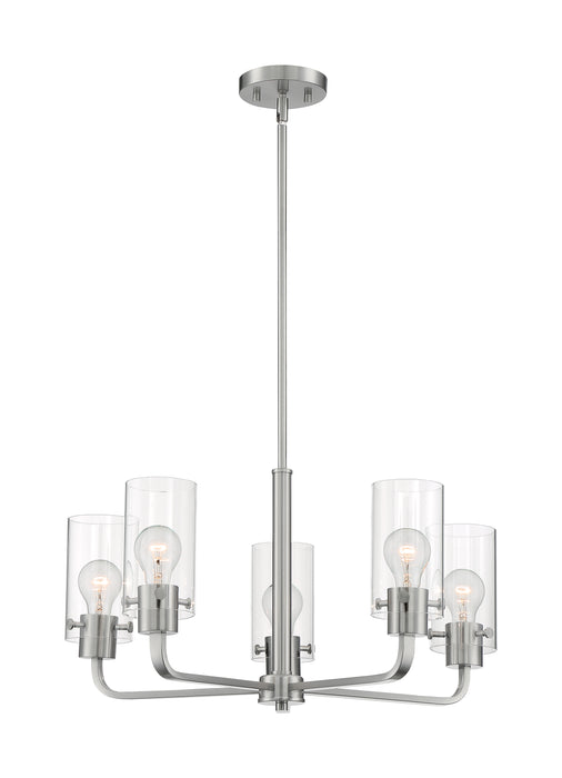 Sommerset Five Light Chandelier in Brushed Nickel