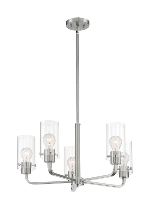 Sommerset Five Light Chandelier in Brushed Nickel