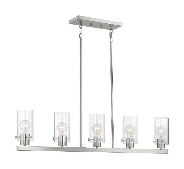 Sommerset Five Light Island Pendant in Brushed Nickel