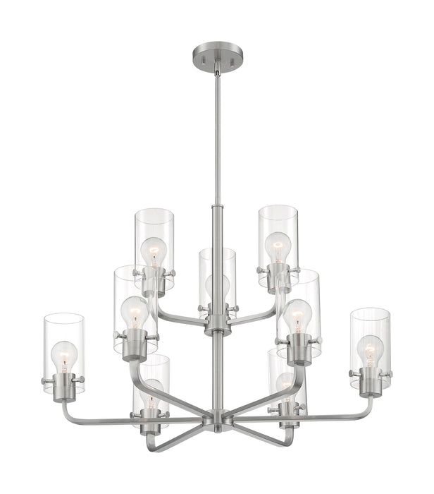 Sommerset Nine Light Chandelier in Brushed Nickel