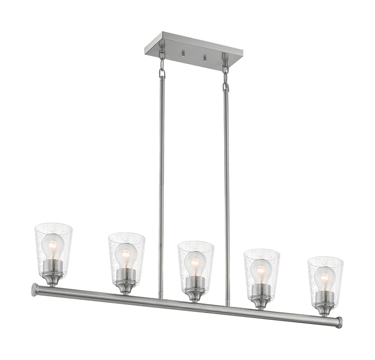 Bransel Five Light Island Pendant in Brushed Nickel