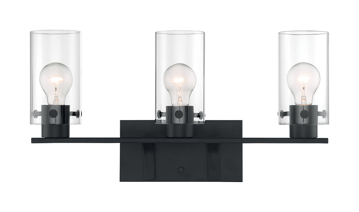 Sommerset Three Light Vanity in Matte Black