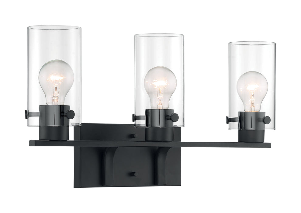 Sommerset Three Light Vanity in Matte Black