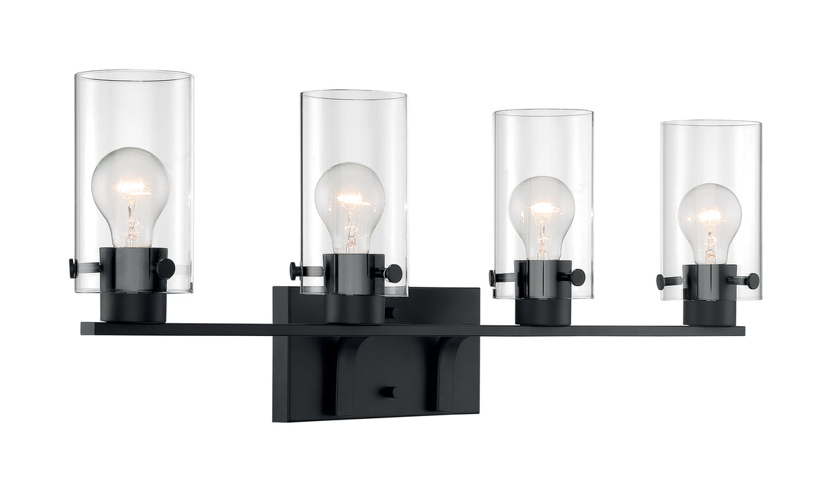 Sommerset Four Light Vanity in Matte Black