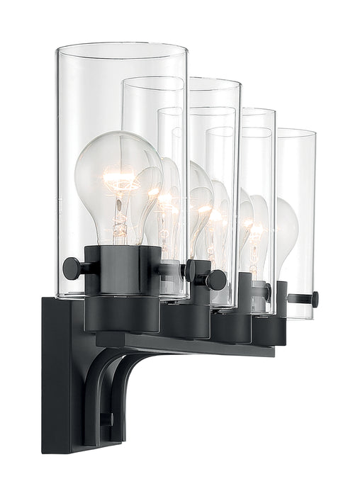 Sommerset Four Light Vanity in Matte Black