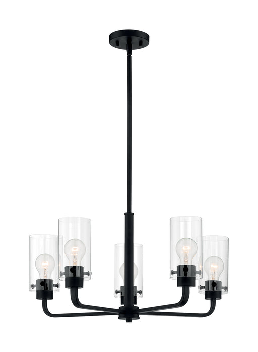 Sommerset Five Light Chandelier in Matte Black