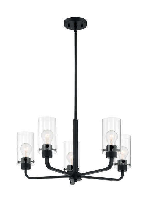 Sommerset Five Light Chandelier in Matte Black