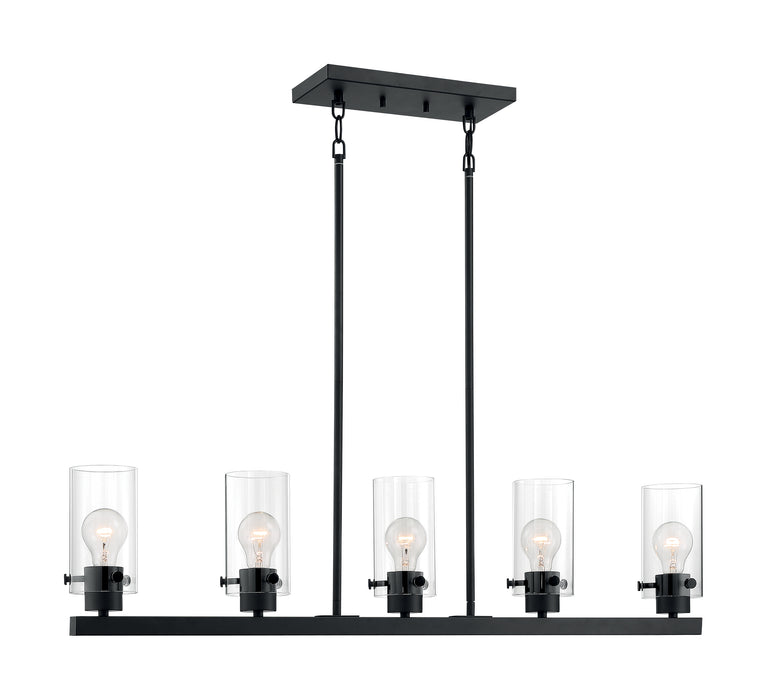 Sommerset Five Light Island Pendant in Matte Black