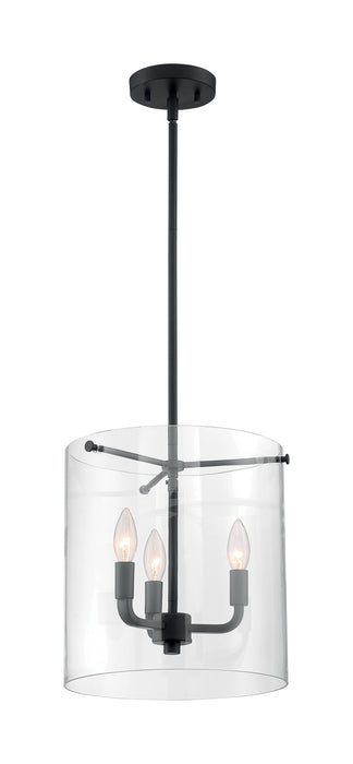 Sommerset Three Light Pendant in Matte Black