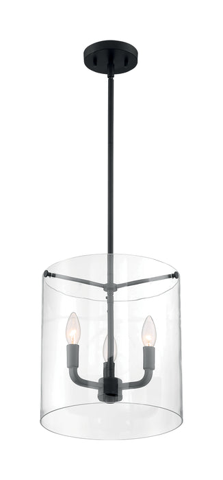 Sommerset Three Light Pendant in Matte Black