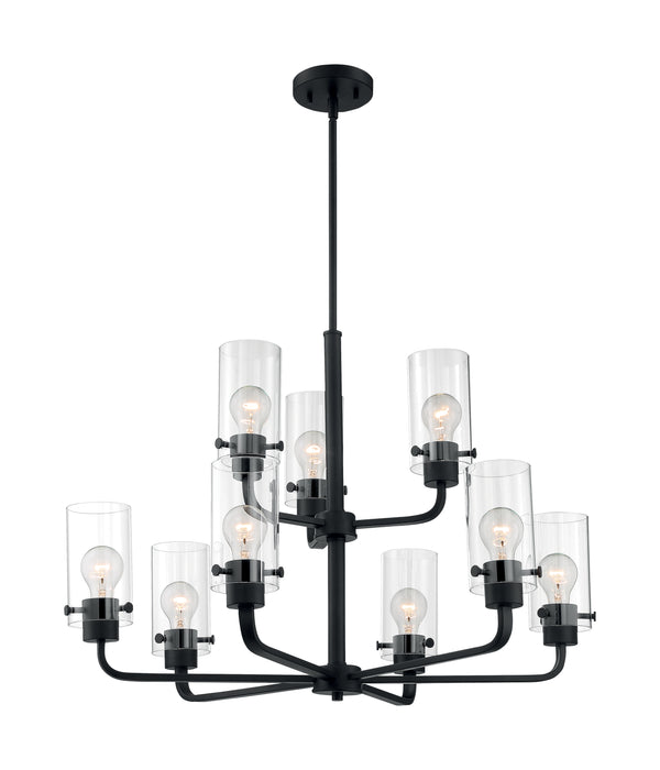 Sommerset Nine Light Chandelier in Matte Black