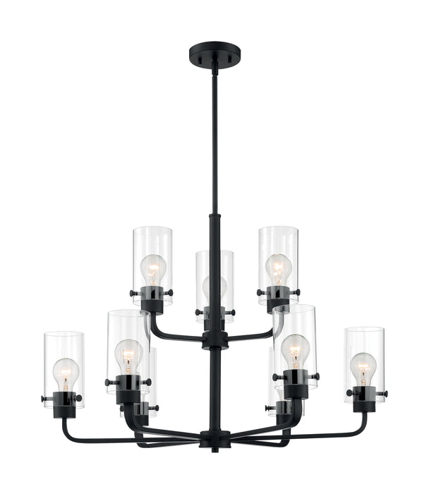 Sommerset Nine Light Chandelier in Matte Black