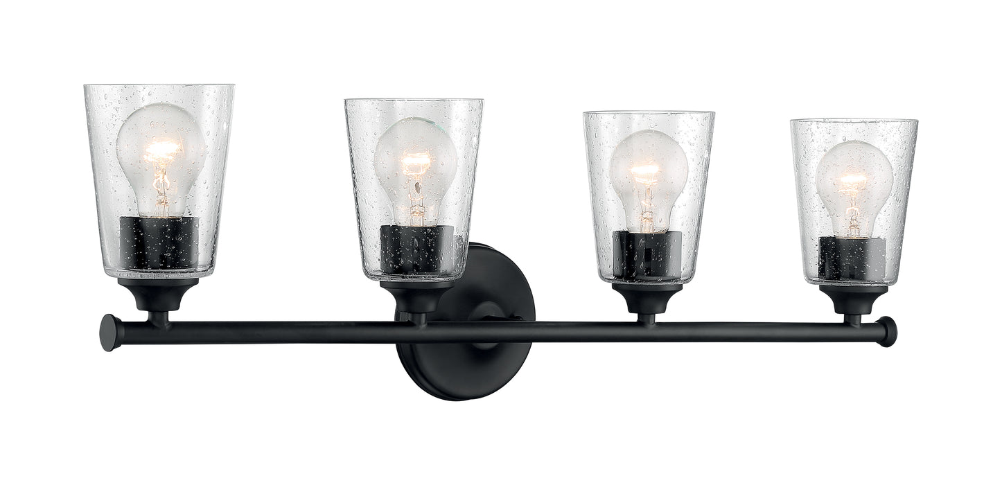 Bransel Four Light Vanity in Matte Black