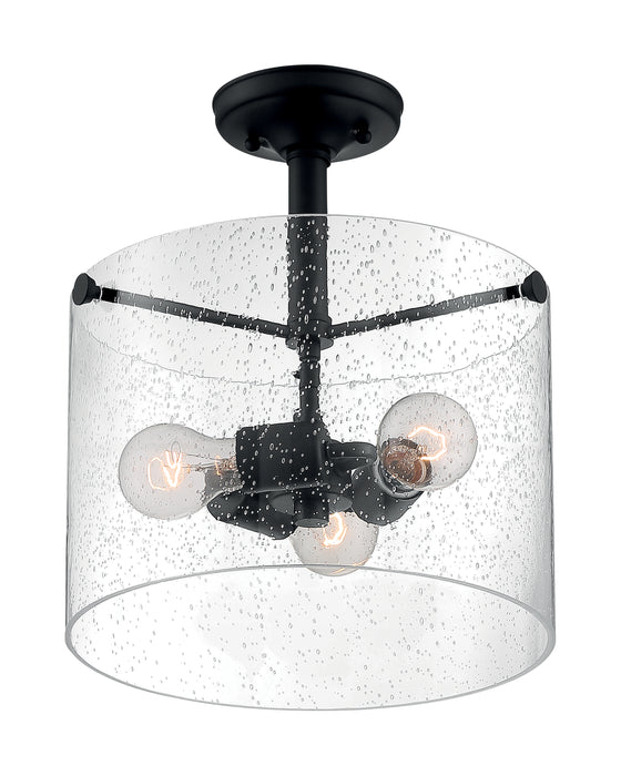 Bransel Three Light Semi Flush Mount in Matte Black