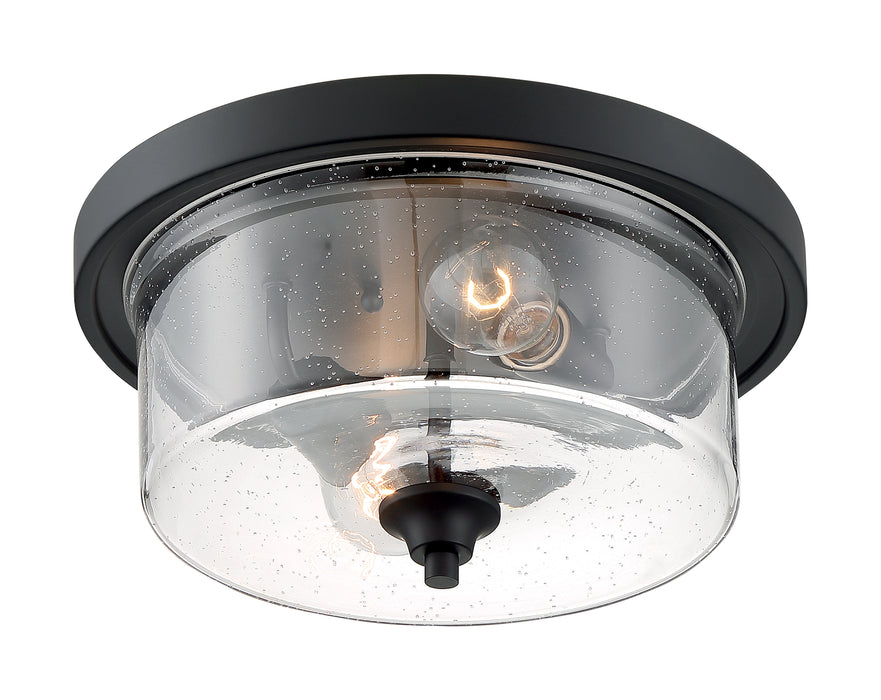 Bransel Two Light Flush Mount in Matte Black