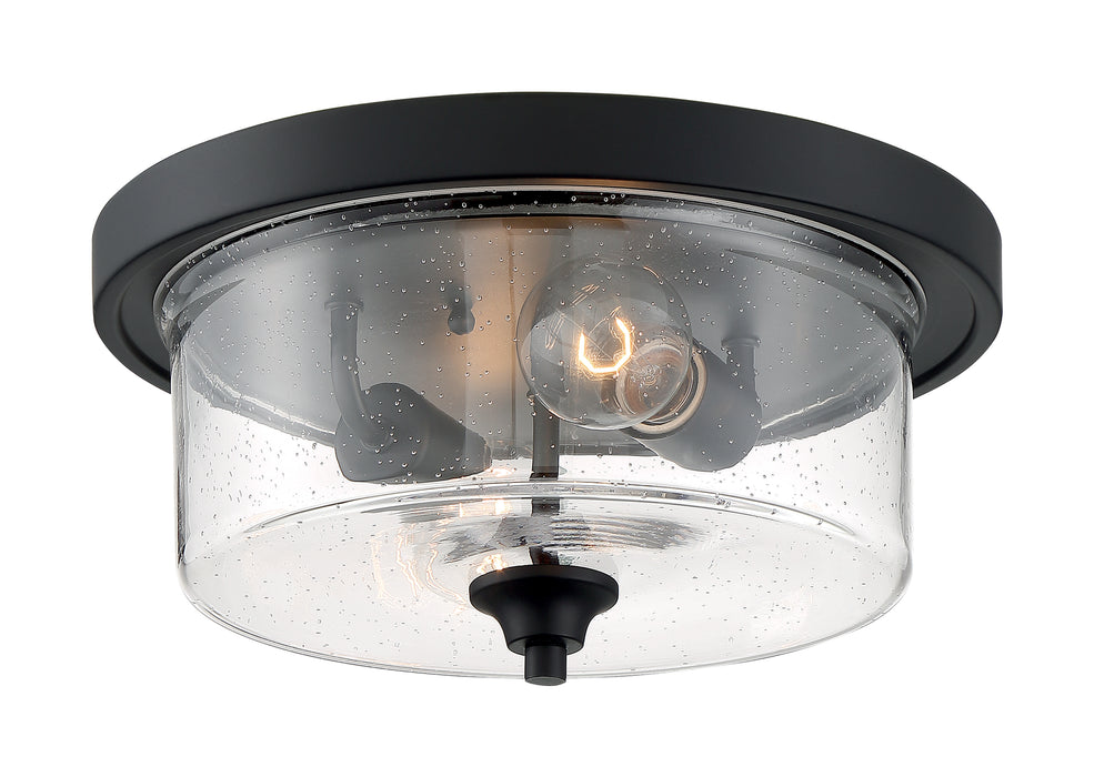 Bransel Two Light Flush Mount in Matte Black