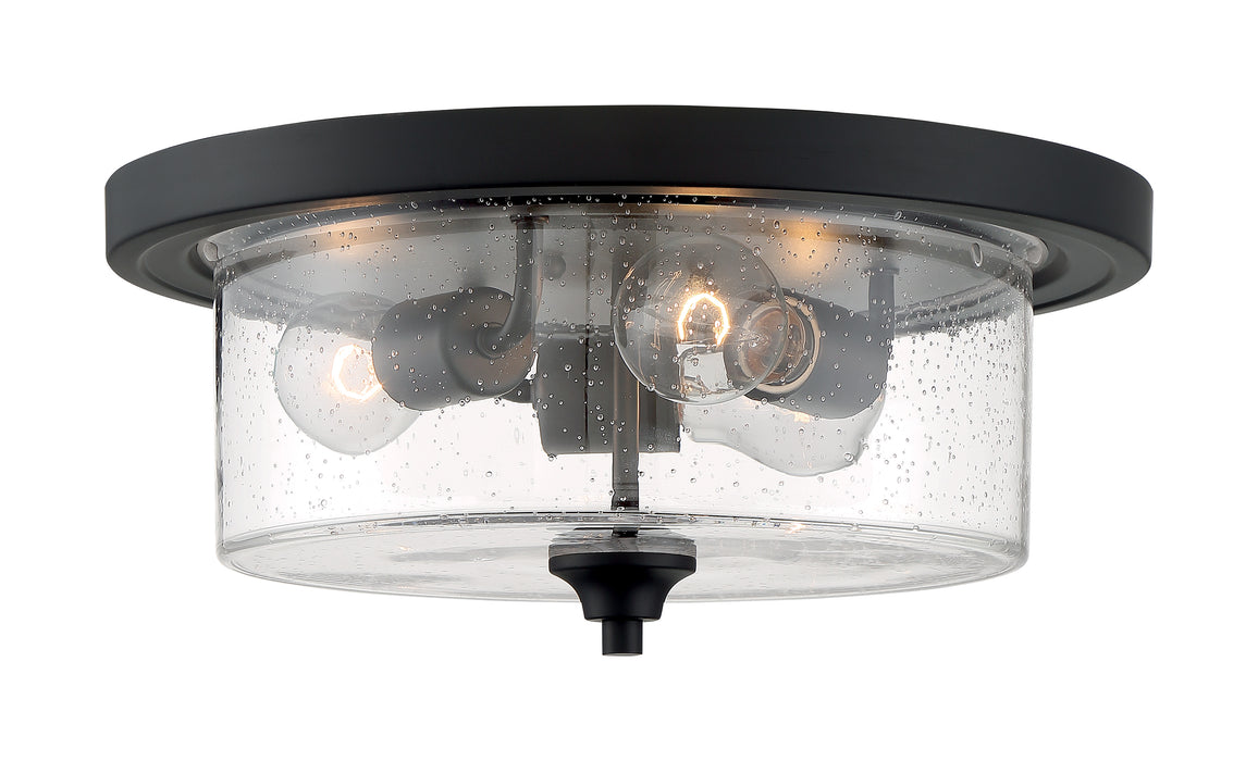 Bransel Three Light Flush Mount in Matte Black