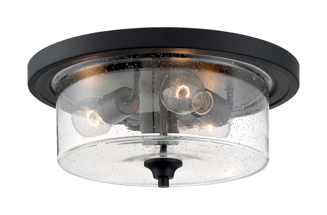 Bransel Three Light Flush Mount in Matte Black