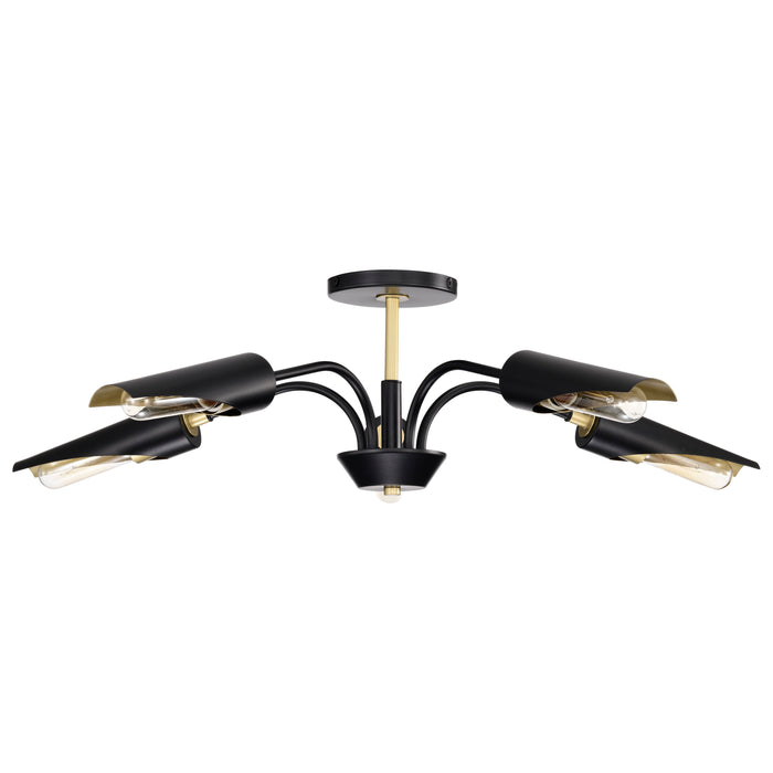 Marc Five Light Chandelier in Matte Black